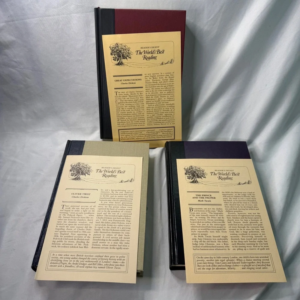 Readers Digest Worlds Best Reading Classics Set Dickens Twain Hardcover 3 Books